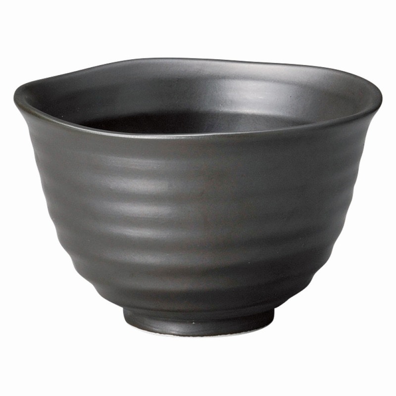 金正陶器 黒マット花型丼(大) 1個(ご注文単位1個)【直送品】
