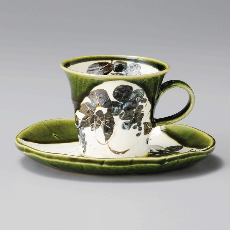 金正陶器 織部ぶどうコーヒー碗 1個 ※カップ単品のみ(ご注文単位1個)【直送品】