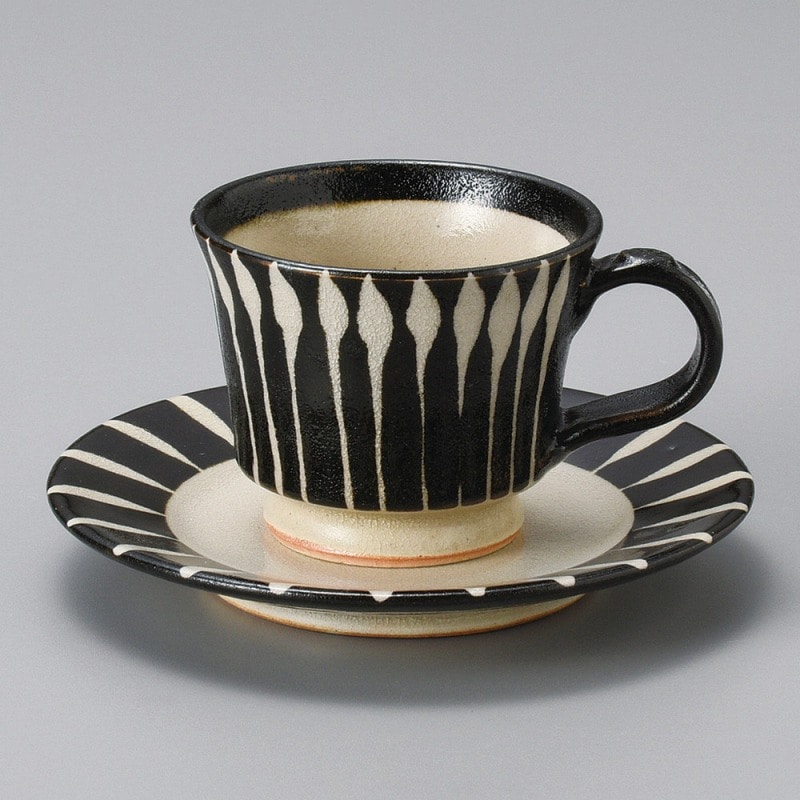 金正陶器 黒十草コーヒー碗 1個 ※カップ単品のみ(ご注文単位1個)【直送品】