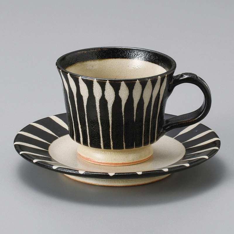 金正陶器 黒十草コーヒー受皿 1個 ※ソーサー単品のみ(ご注文単位1個)【直送品】