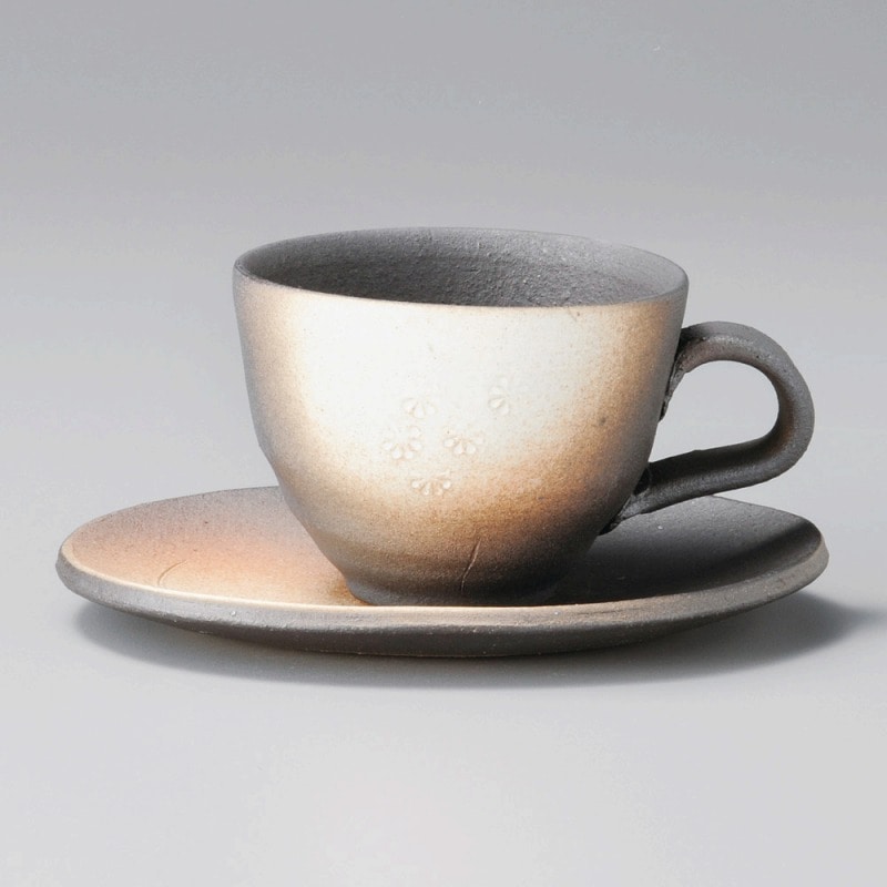 金正陶器 白ぼかし小花コーヒー碗 1個 ※カップ単品のみ(ご注文単位1個)【直送品】