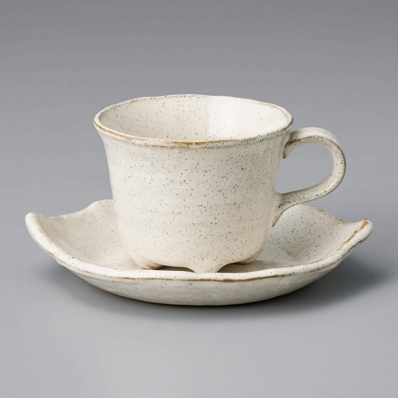 金正陶器 白伊賀木葉コーヒー碗 1個 ※カップ単品のみ(ご注文単位1個)【直送品】