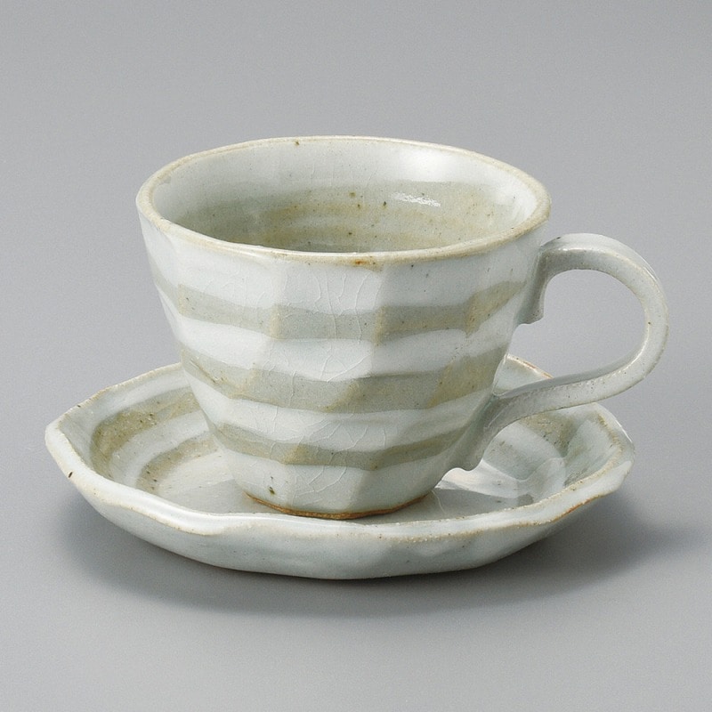 金正陶器 ボーダーロックコーヒー皿 1個 ※ソーサー単品のみ(ご注文単位1個)【直送品】