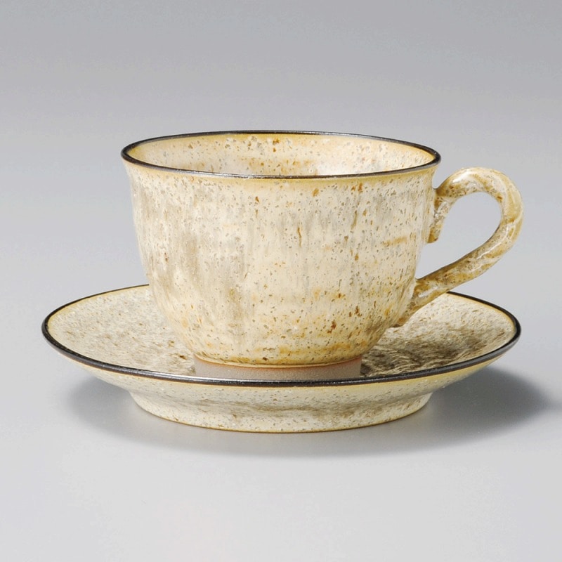 金正陶器 ベージュ唐津コーヒー受皿 1個 ※ソーサー単品のみ(ご注文単位1個)【直送品】