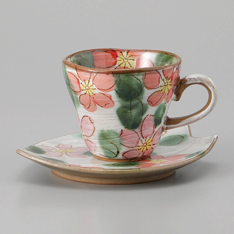 金正陶器 赤桜花びら受皿 1個 ※ソーサー単品のみ(ご注文単位1個)【直送品】