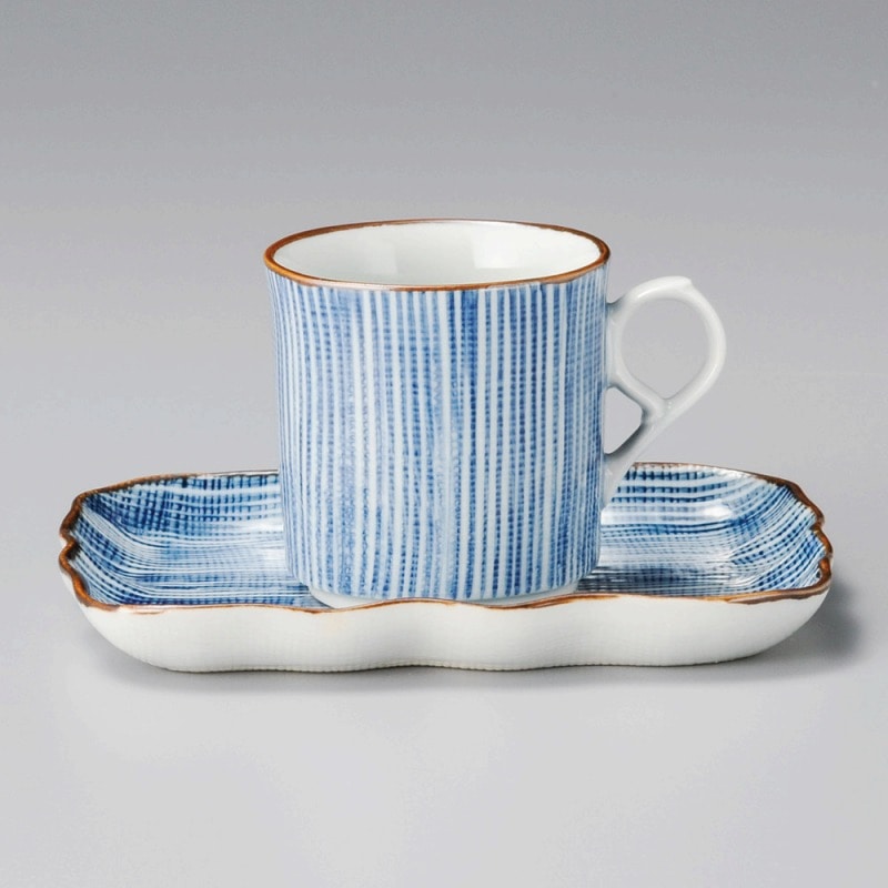 金正陶器 布目細十草角コーヒー受皿 1個 ※ソーサー単品のみ(ご注文単位1個)【直送品】