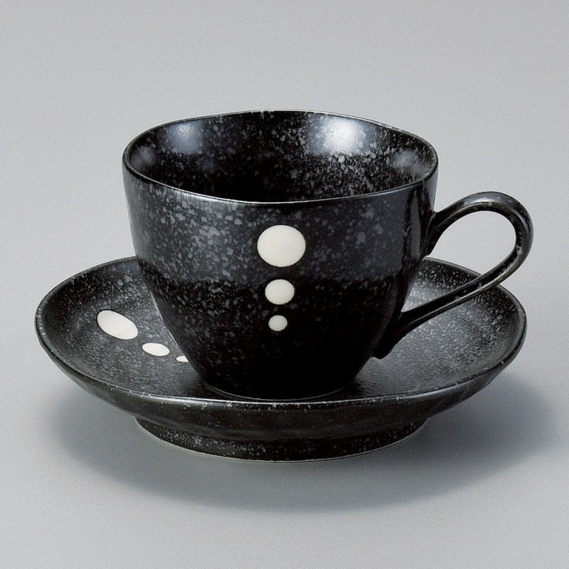 金正陶器 ドット黒コーヒー碗丈 1個 ※カップ単品のみ(ご注文単位1個)【直送品】