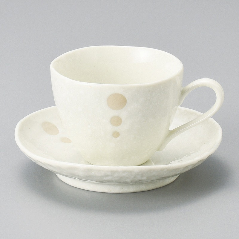 金正陶器 ドット白コーヒー皿 1個 ※ソーサー単品のみ(ご注文単位1個)【直送品】