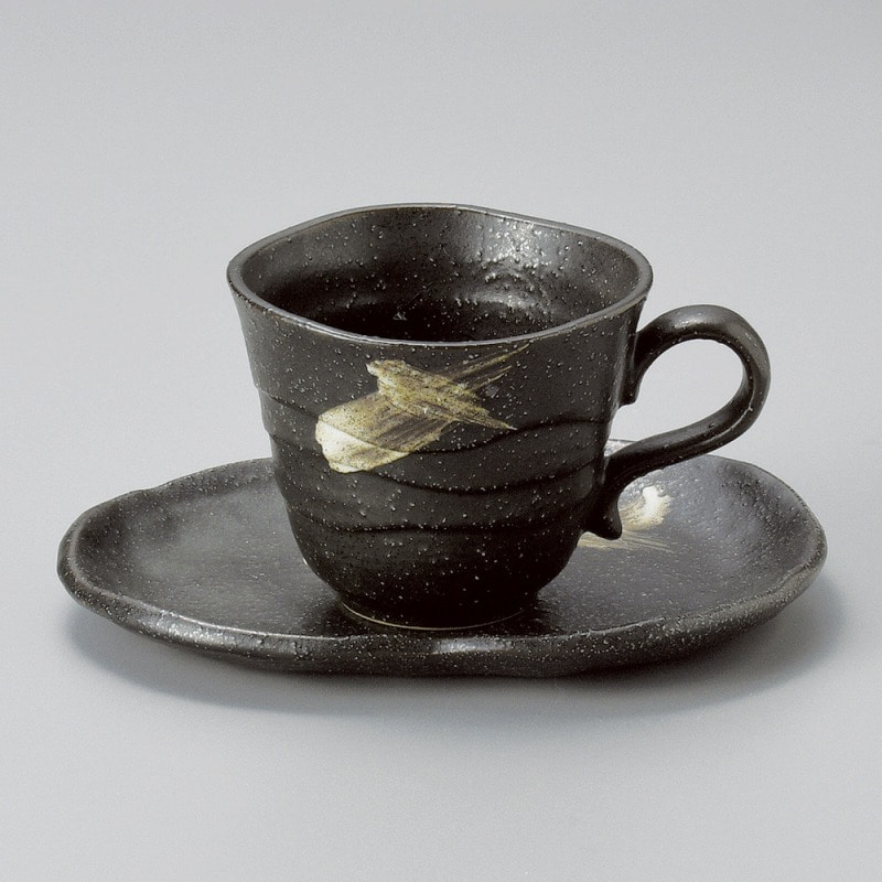 金正陶器 さざ波黒コーヒー碗 1個 ※カップ単品のみ(ご注文単位1個)【直送品】
