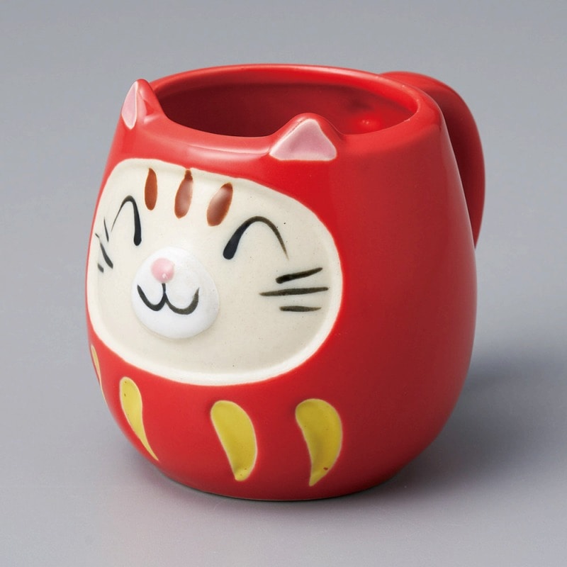金正陶器 猫だるま 赤ﾏｸﾞ 1個（ご注文単位1個）【直送品】