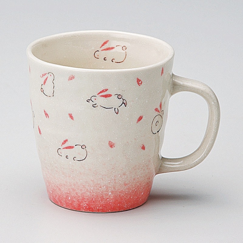 金正陶器 跳ねうさぎマグ(P) 1個(ご注文単位1個)【直送品】