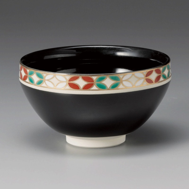 金正陶器 黒口七宝抹茶碗 1個(ご注文単位1個)【直送品】