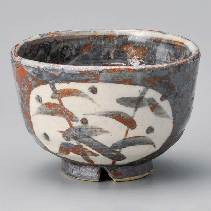 金正陶器 鼠志野草紋抹茶椀(化) 1個(ご注文単位1個)【直送品】