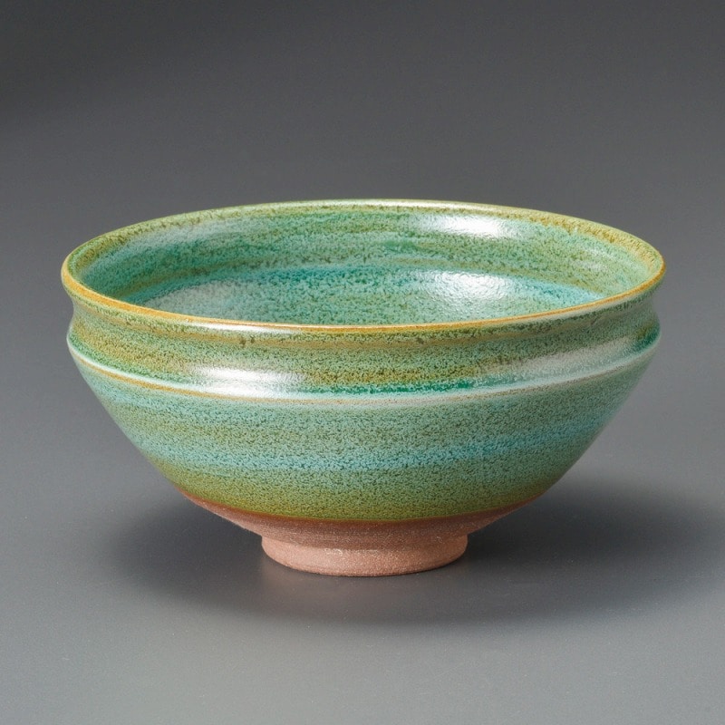 金正陶器 緑結晶京型抹茶碗 1個(ご注文単位1個)【直送品】