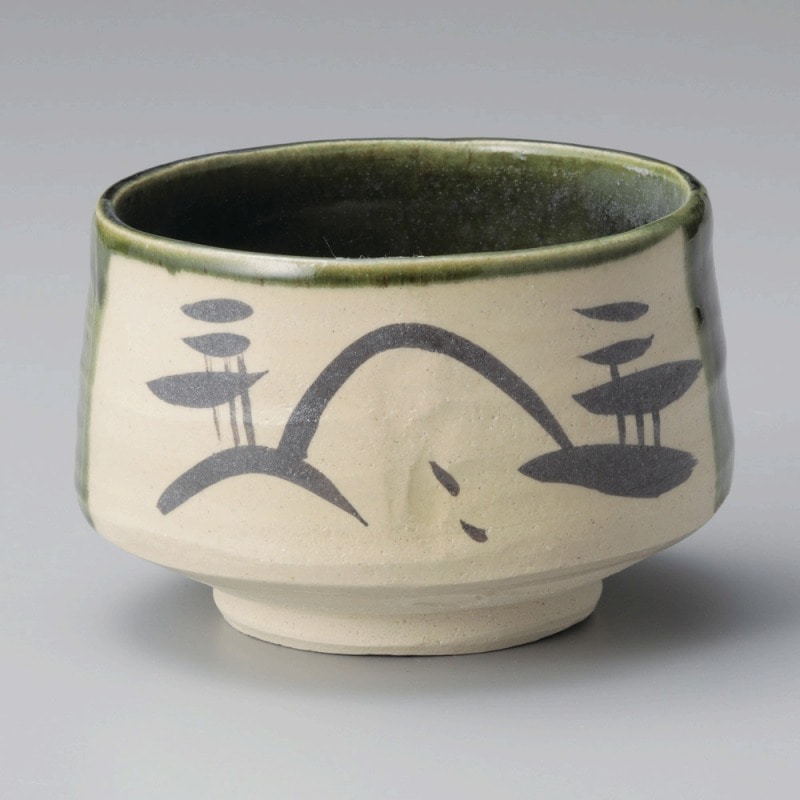 金正陶器 織部山水茶碗 1個(ご注文単位1個)【直送品】