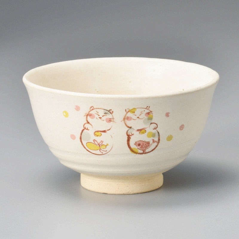 金正陶器 福猫抹茶碗 1個(ご注文単位1個)【直送品】