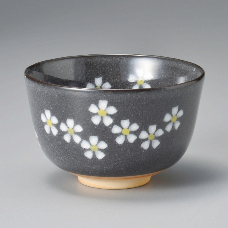 金正陶器 花絵黒茶碗 1個(ご注文単位1個)【直送品】