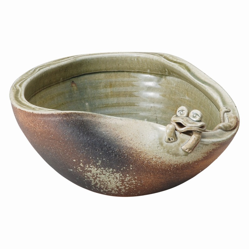金正陶器 11号蛙付めだか鉢 1個(ご注文単位1個)【直送品】