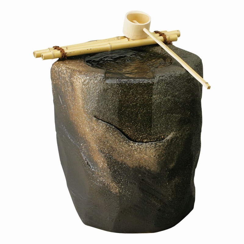 金正陶器 涌水角型つくばい 1個(ご注文単位1個)【直送品】