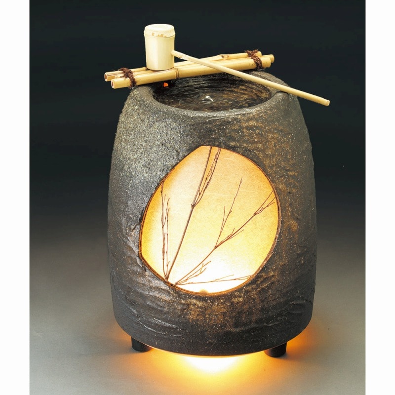 金正陶器 湧水照明付つくばい(小) 1個(ご注文単位1個)【直送品】