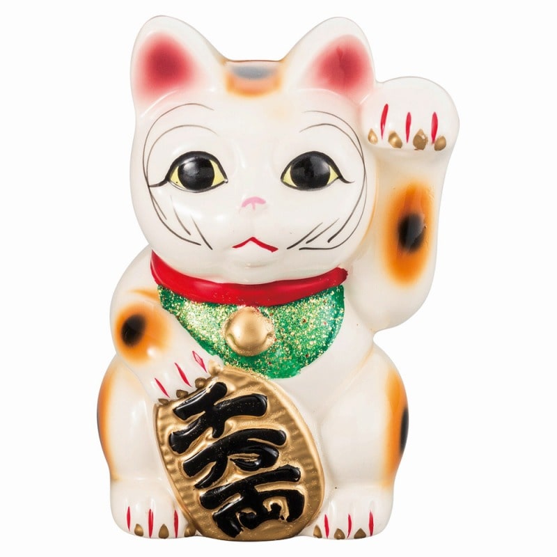 金正陶器 千万両組猫白猫(左) 1個(ご注文単位1個)【直送品】