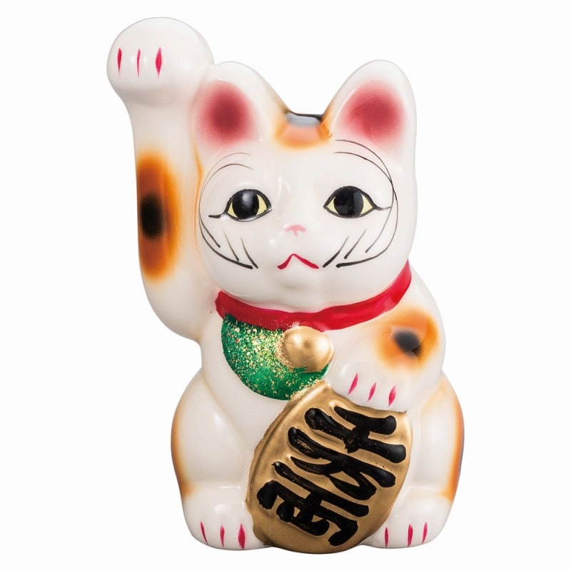 金正陶器 千万両手長組猫白猫小(右) 1個(ご注文単位1個)【直送品】