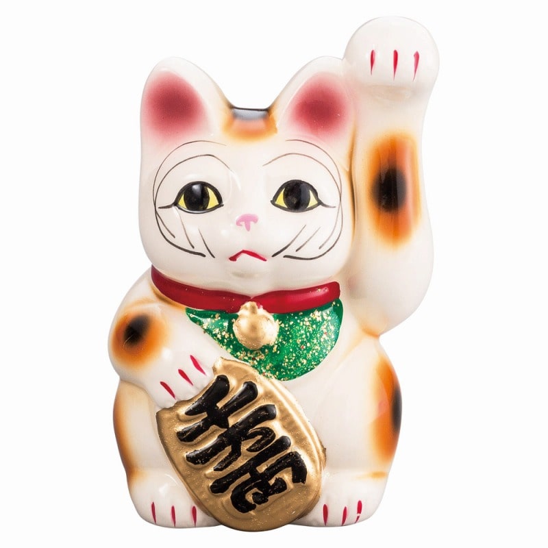 金正陶器 千万両手長組猫白猫小(左) 1個(ご注文単位1個)【直送品】