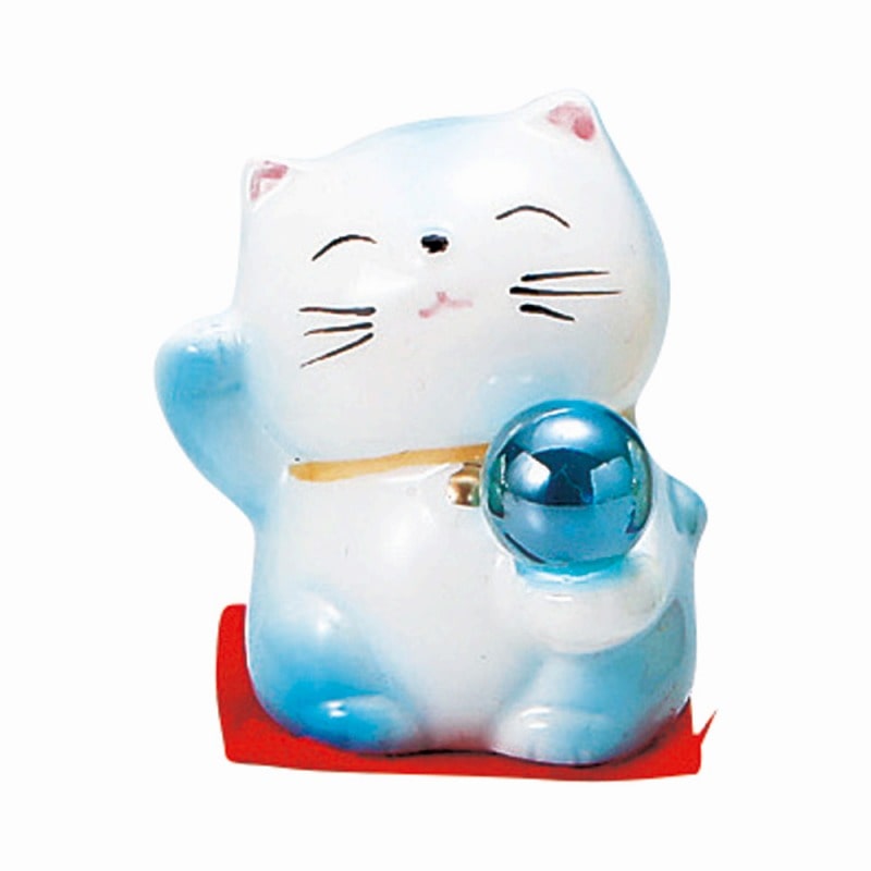 金正陶器 開運風水ミニ猫(青色) 1個(ご注文単位1個)【直送品】