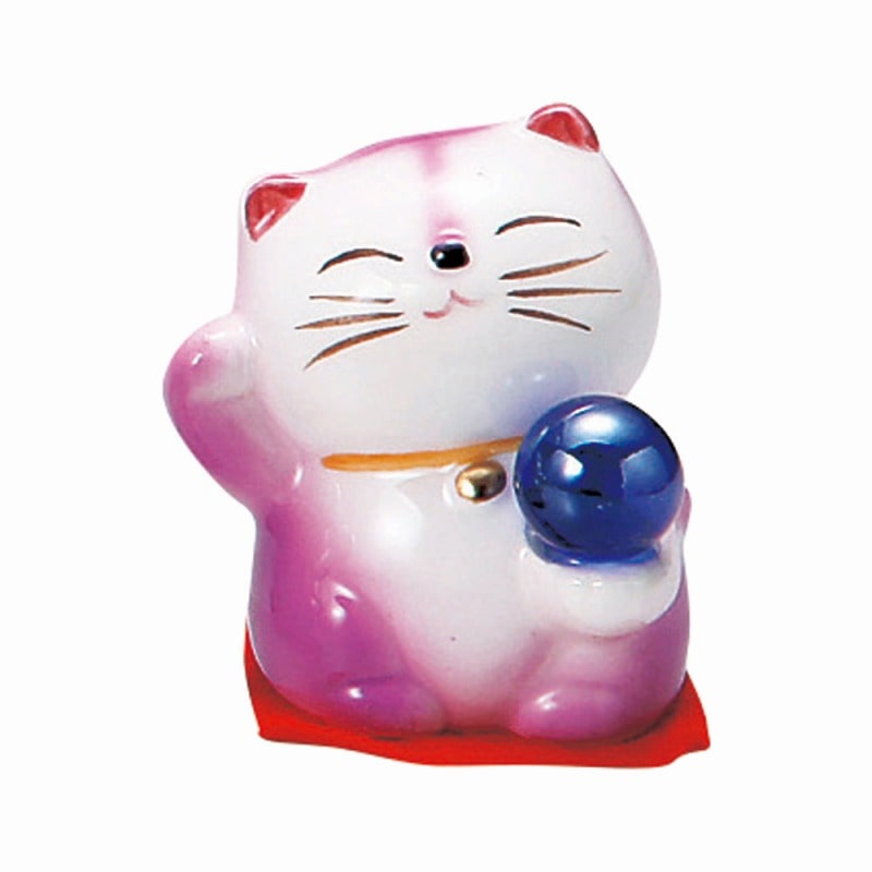 金正陶器 開運風水ミニ猫(紫色) 1個(ご注文単位1個)【直送品】