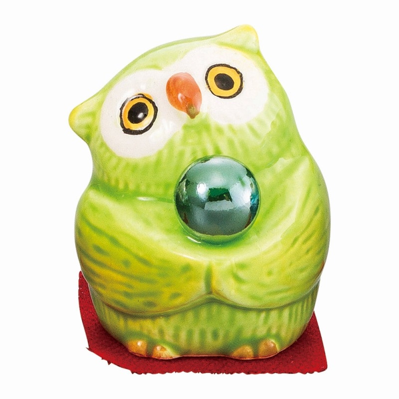 金正陶器 開運風水ミニふくろう(緑色) 1個(ご注文単位1個)【直送品】