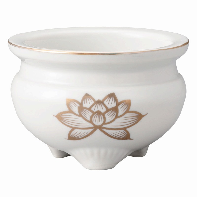 金正陶器 白金蓮3.5香炉 1個(ご注文単位1個)【直送品】
