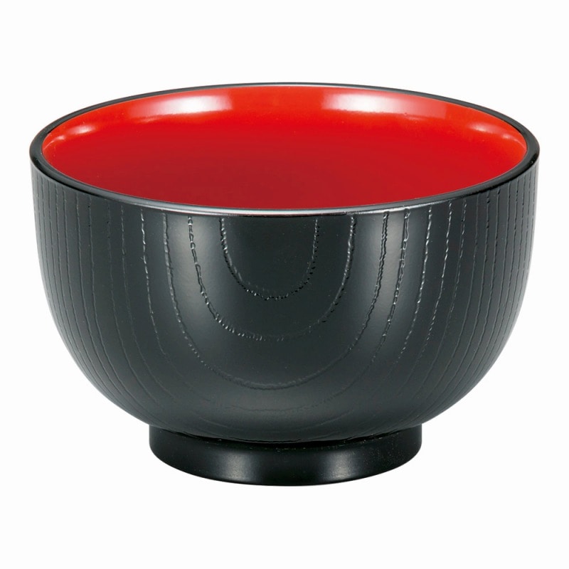 金正陶器 黒内朱50木目多用椀 1個(ご注文単位1個)【直送品】