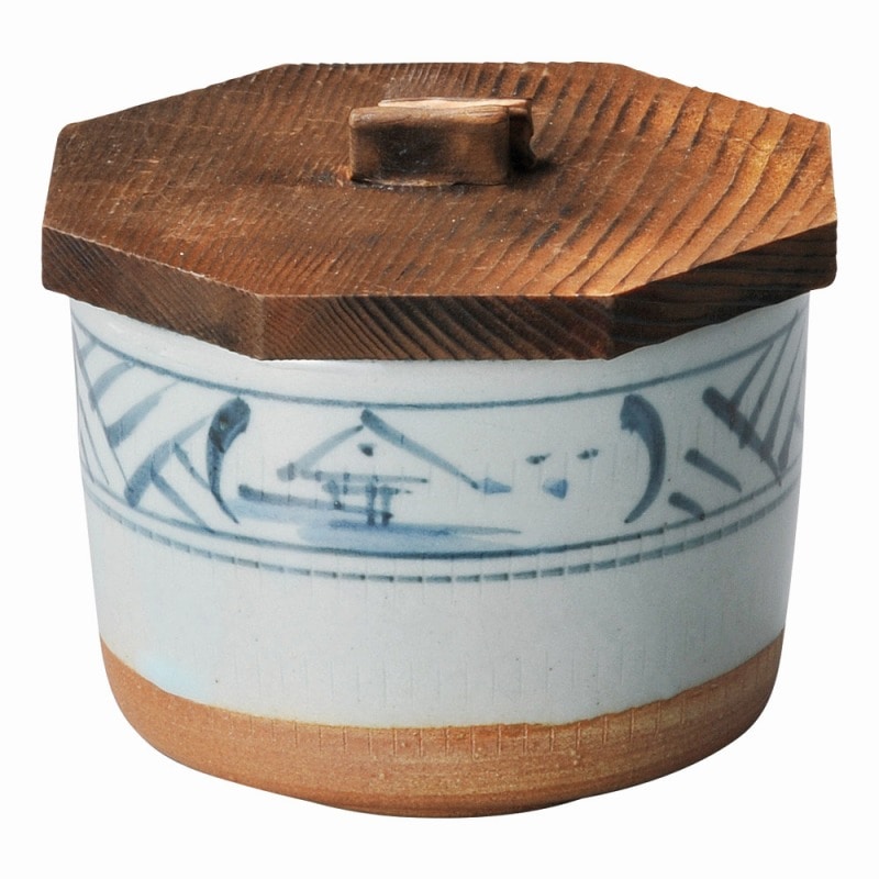 金正陶器 トチリ山水 飯器(木蓋付) 1個(ご注文単位1個)【直送品】