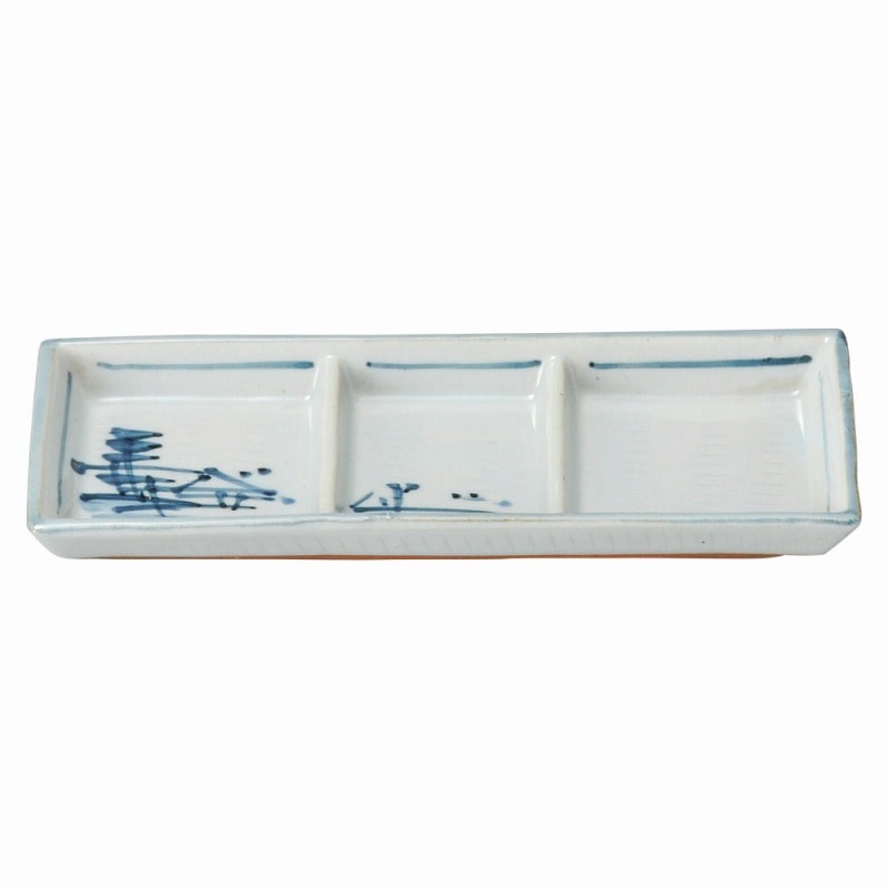 金正陶器 トチリ山水 三ツ仕切皿 1個(ご注文単位1個)【直送品】