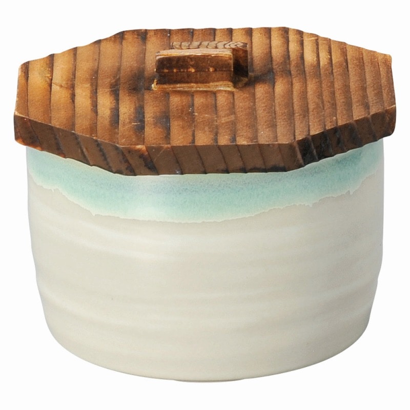 金正陶器 緑水 飯器(木蓋付) 1個(ご注文単位1個)【直送品】