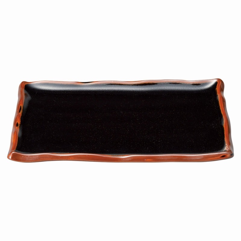 金正陶器 ゆず天目 手造り長10.0皿 1個(ご注文単位1個)【直送品】