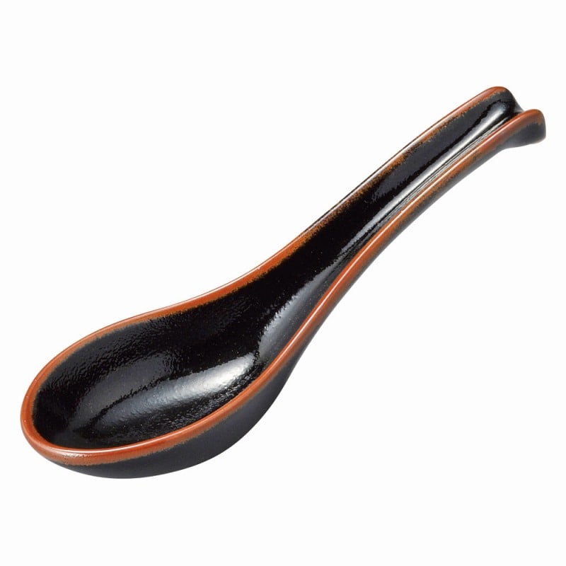 金正陶器 ゆず天目 レンゲ(小) 1個(ご注文単位1個)【直送品】