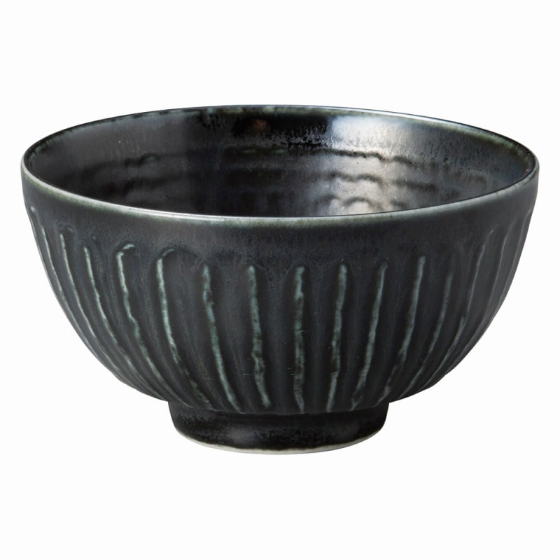 金正陶器 モノクロモダン 灰マット黒 削ぎ茶碗 (大) 1個(ご注文単位1個)【直送品】