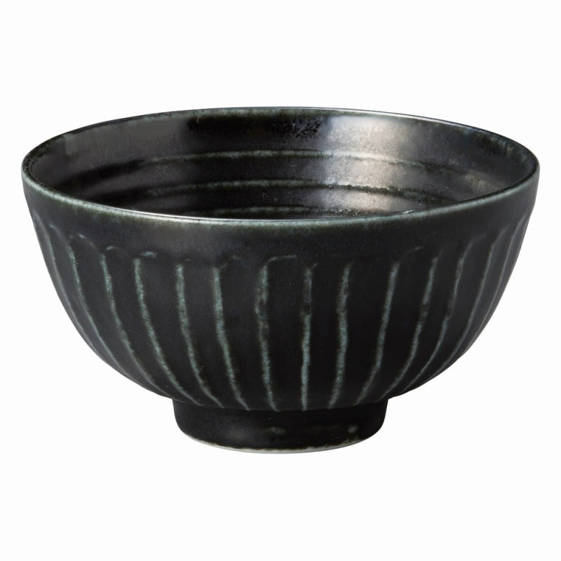 金正陶器 モノクロモダン 灰マット黒 削ぎ茶碗 (小) 1個(ご注文単位1個)【直送品】