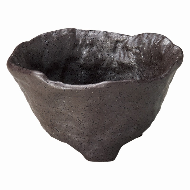 金正陶器 強化　黒南蛮　（岩石）3.5三つ足変形小鉢 1個（ご注文単位1個）【直送品】