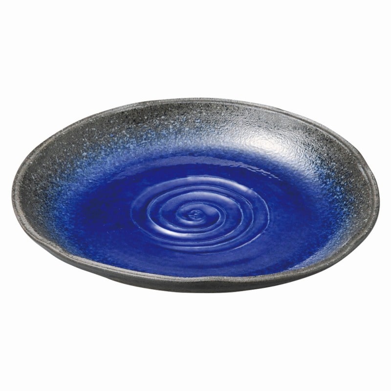 金正陶器 強化 伊賀るり釉 7.0花形丸皿 1個(ご注文単位1個)【直送品】