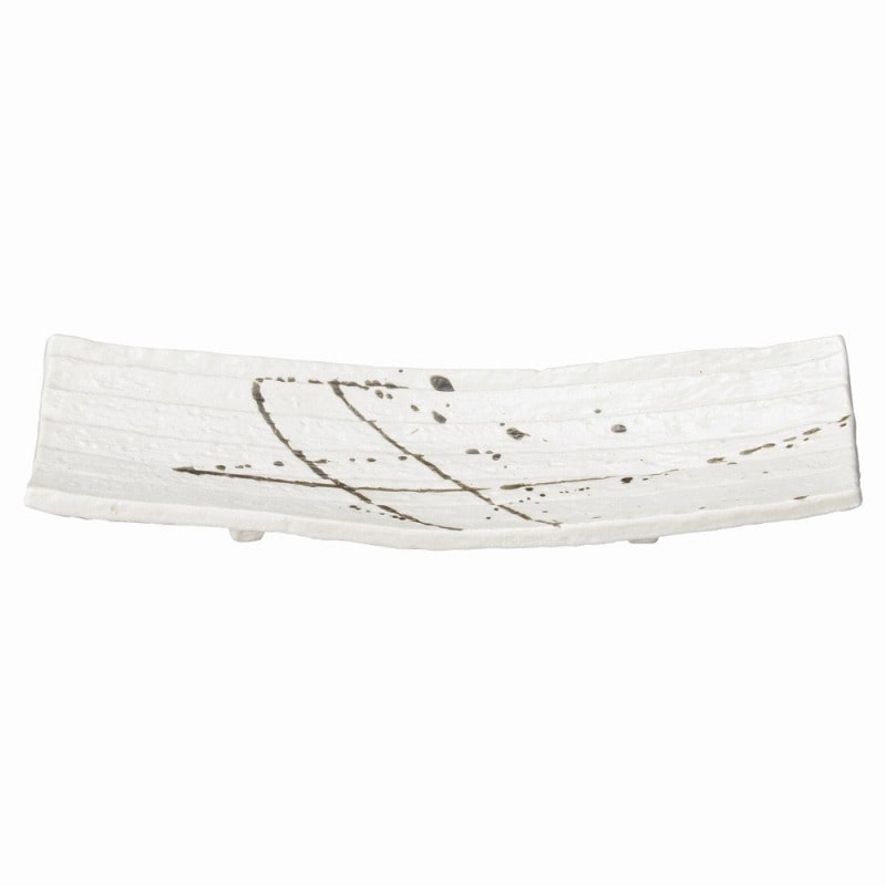 金正陶器 筆流し白 白四っ足さんま皿 1個(ご注文単位1個)【直送品】