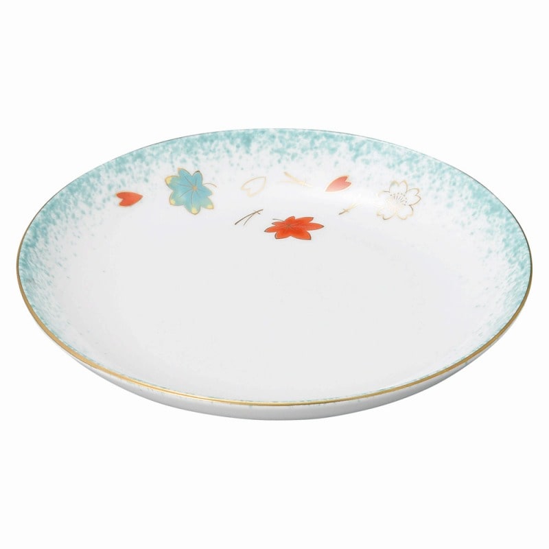金正陶器 ひすい吹吉祥(強化) 新丸5.0皿 1個(ご注文単位1個)【直送品】