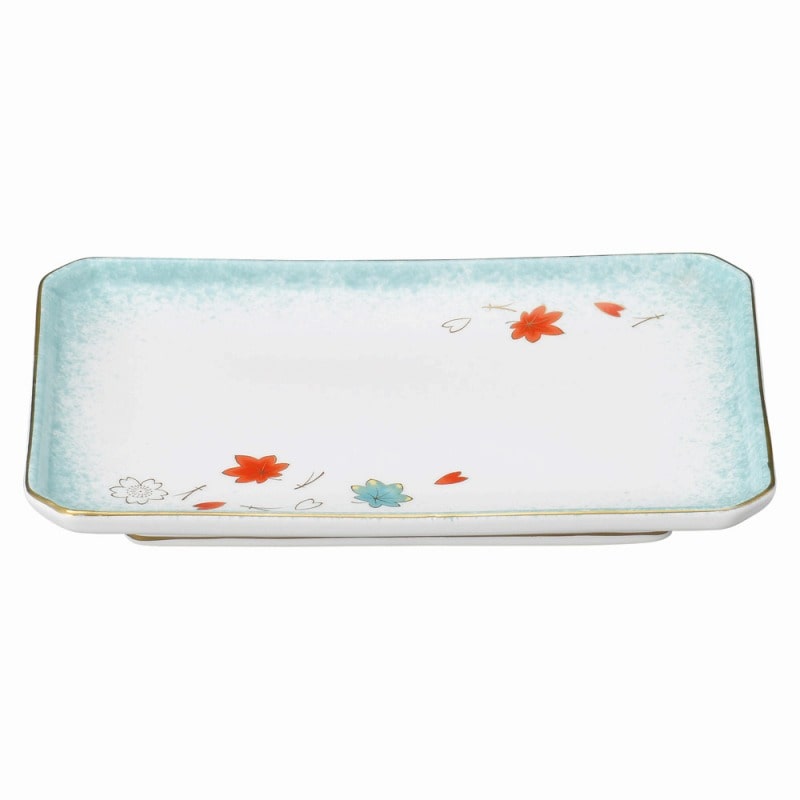 金正陶器 ひすい吹吉祥(強化) 四ツ切8.0焼物皿 1個(ご注文単位1個)【直送品】