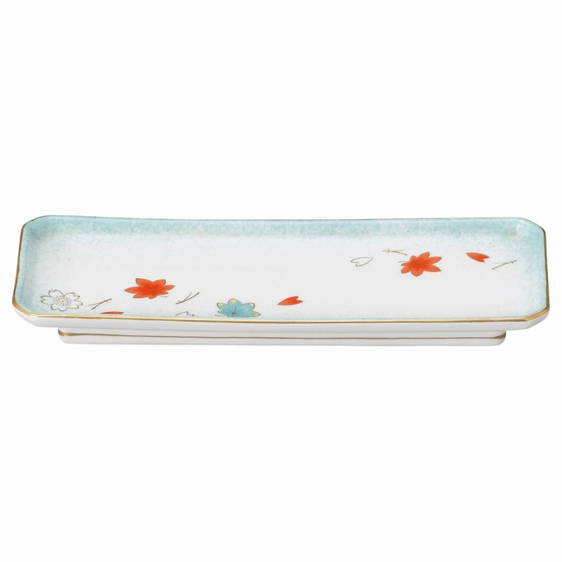 金正陶器 ひすい吹吉祥(強化) 四ツ切付出皿(小) 1個(ご注文単位1個)【直送品】