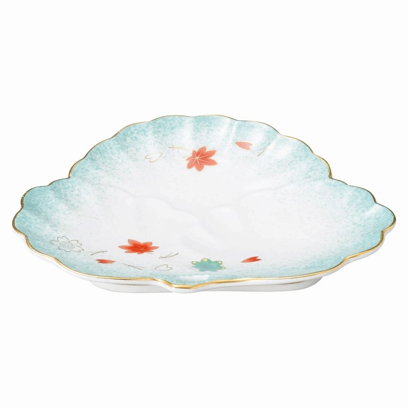 金正陶器 ひすい吹吉祥(強化) 松型和皿 1個(ご注文単位1個)【直送品】