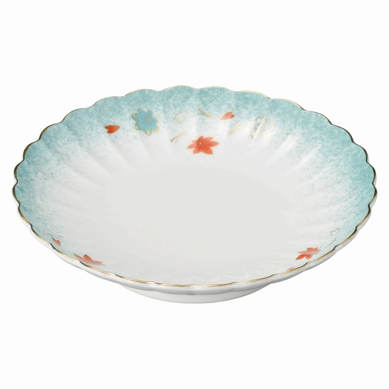 金正陶器 ひすい吹吉祥(強化) 菊型天皿 1個(ご注文単位1個)【直送品】