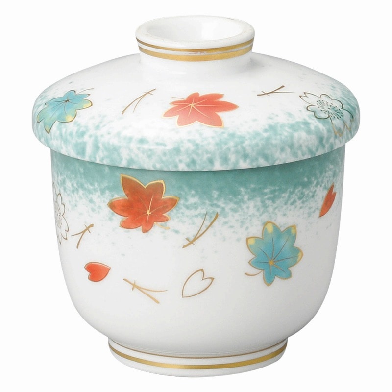 金正陶器 ひすい吹吉祥(強化) 京型むし碗 1個(ご注文単位1個)【直送品】
