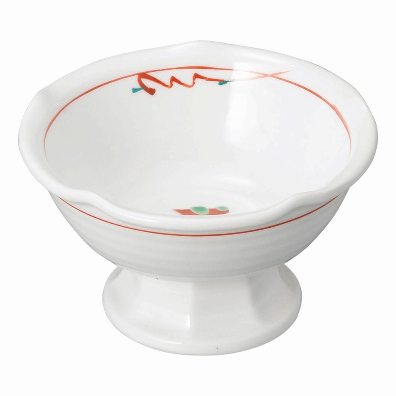 金正陶器 赤絵花紋 梅型高台小鉢(大) 1個(ご注文単位1個)【直送品】