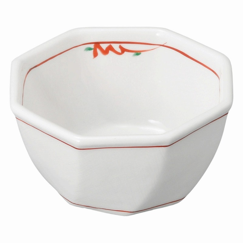 金正陶器 赤絵花紋 八角小鉢(中) 1個(ご注文単位1個)【直送品】